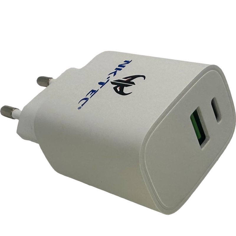 Caricatore Universale Fast Charge TYPE-C + USB 20W White