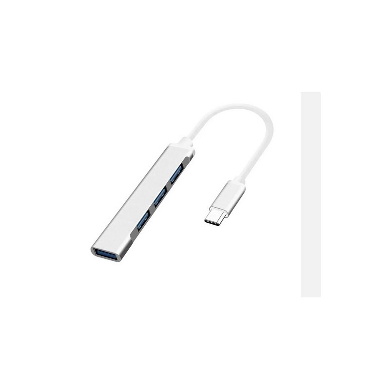 Hub USB-C 4 porte 1xUSB3.0 3xUSB2.0 Silver